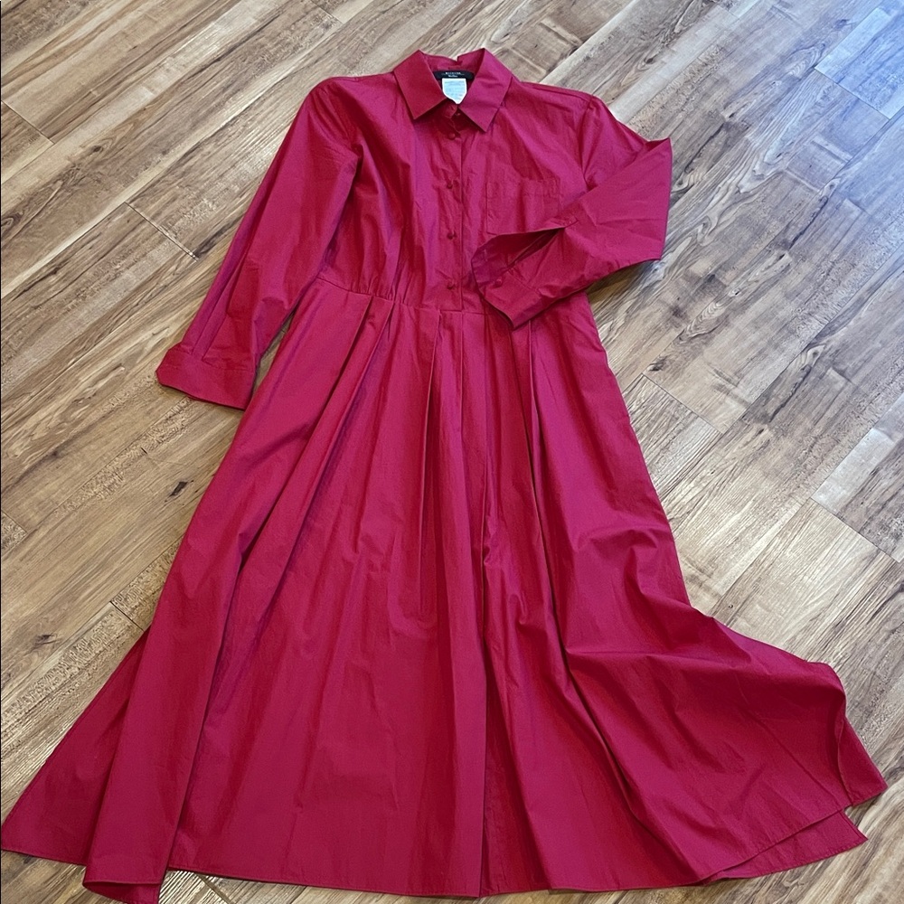 MaxMara Vibrant Red Long Sleeve Dress
